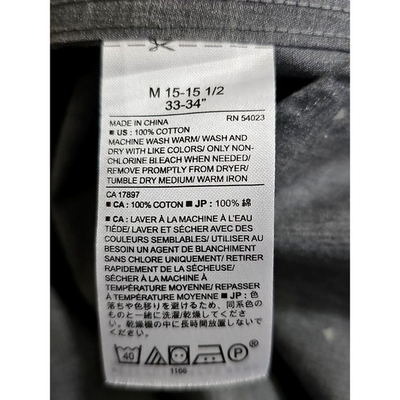 Banana Republic ~Men's Size M~Gray/Dots Non Iron Slim Fit Button-Up Shirt Cotton - Picture 10 of 11